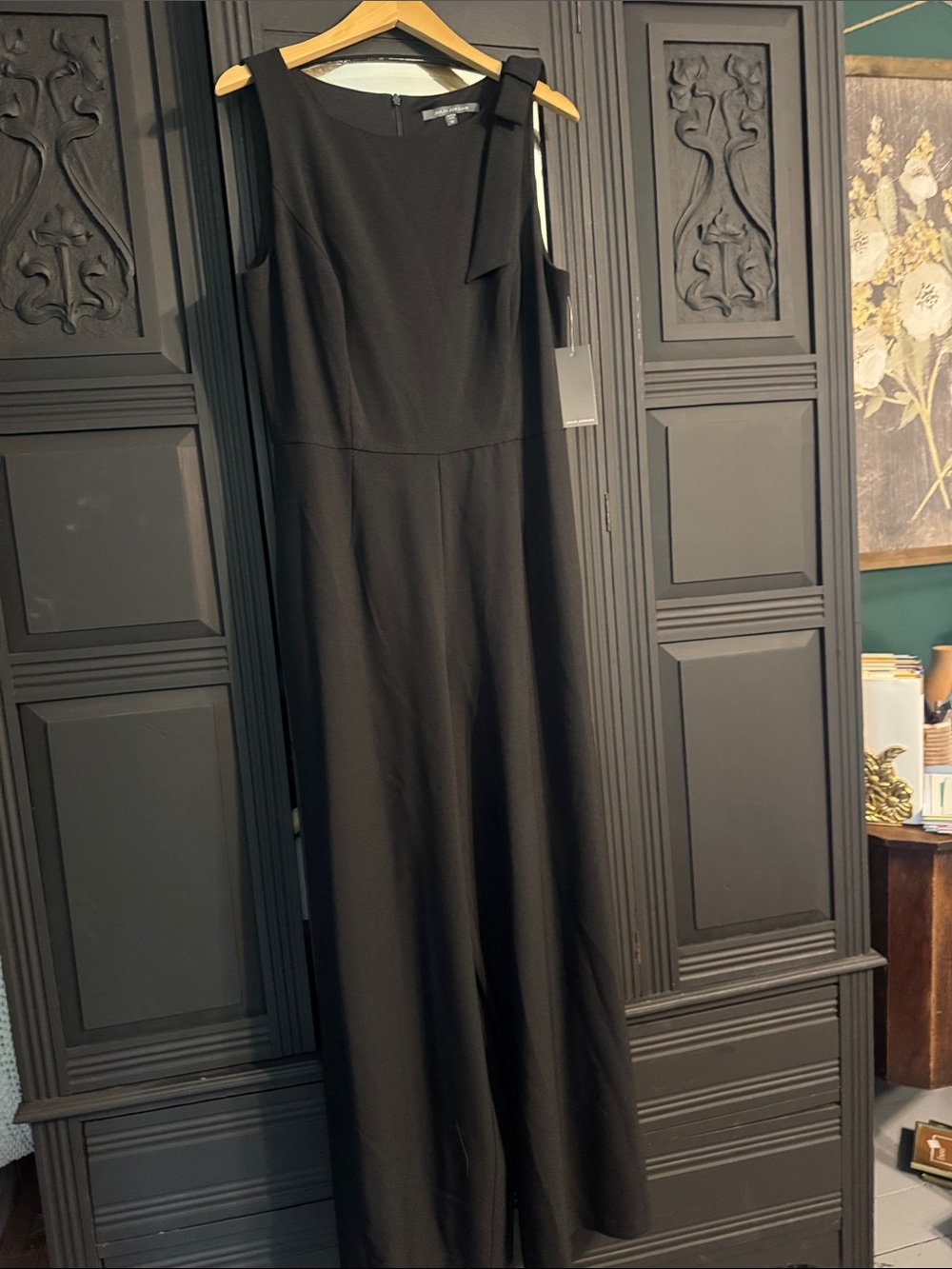 NEW Julia Jordan Women's Black Sleeveless Jumpsuit with Shoulder Bow